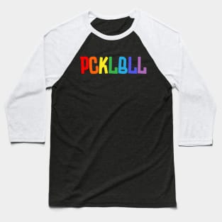 Pickleball Gear "Rainbow Consonants" Baseball T-Shirt